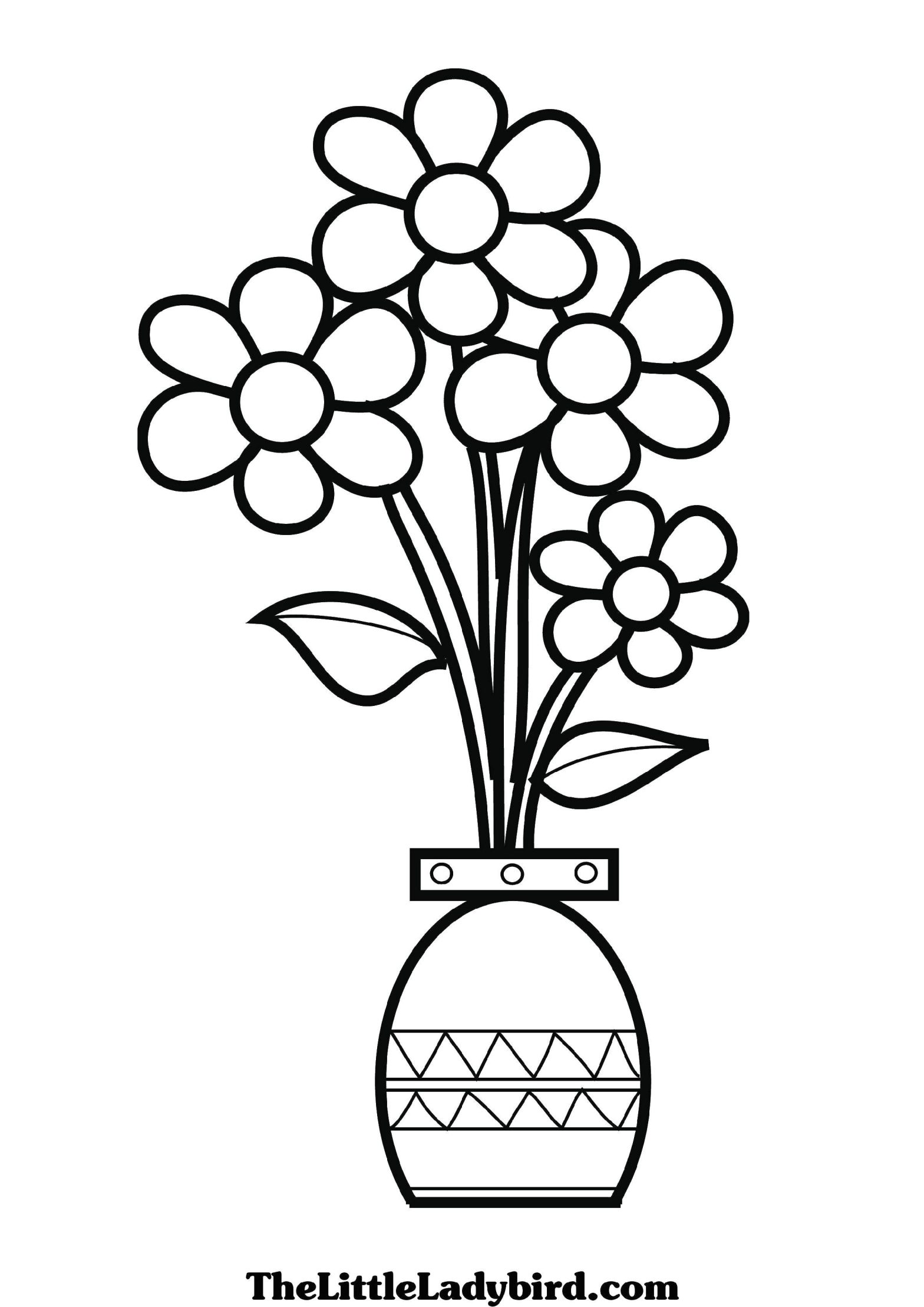 Раскраска Ваза Цветы, букет, ваза (ваза)