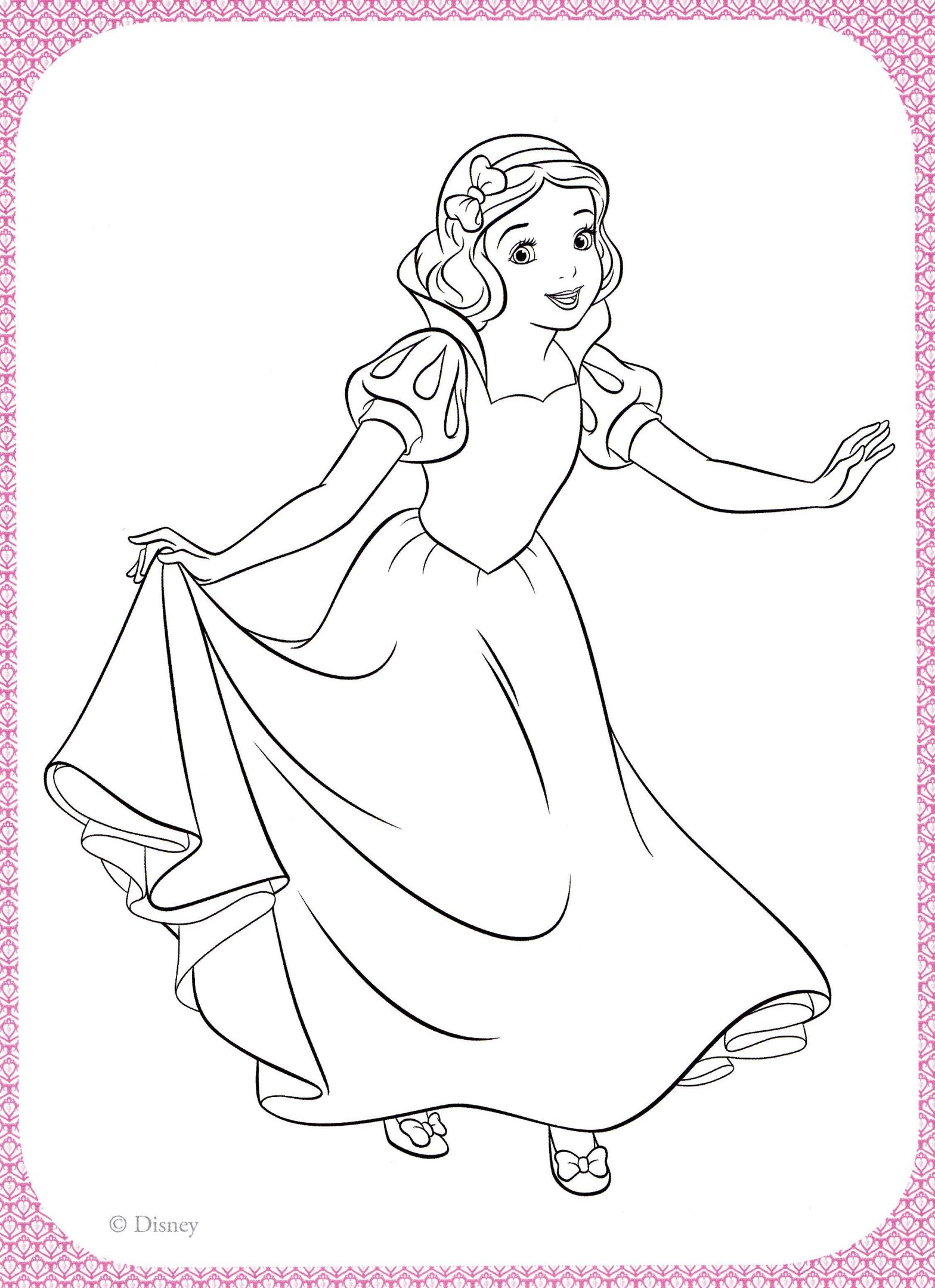 Раскраска Белоснежка принцессы из мультфильма Сказки (Белоснежка, принцессы)