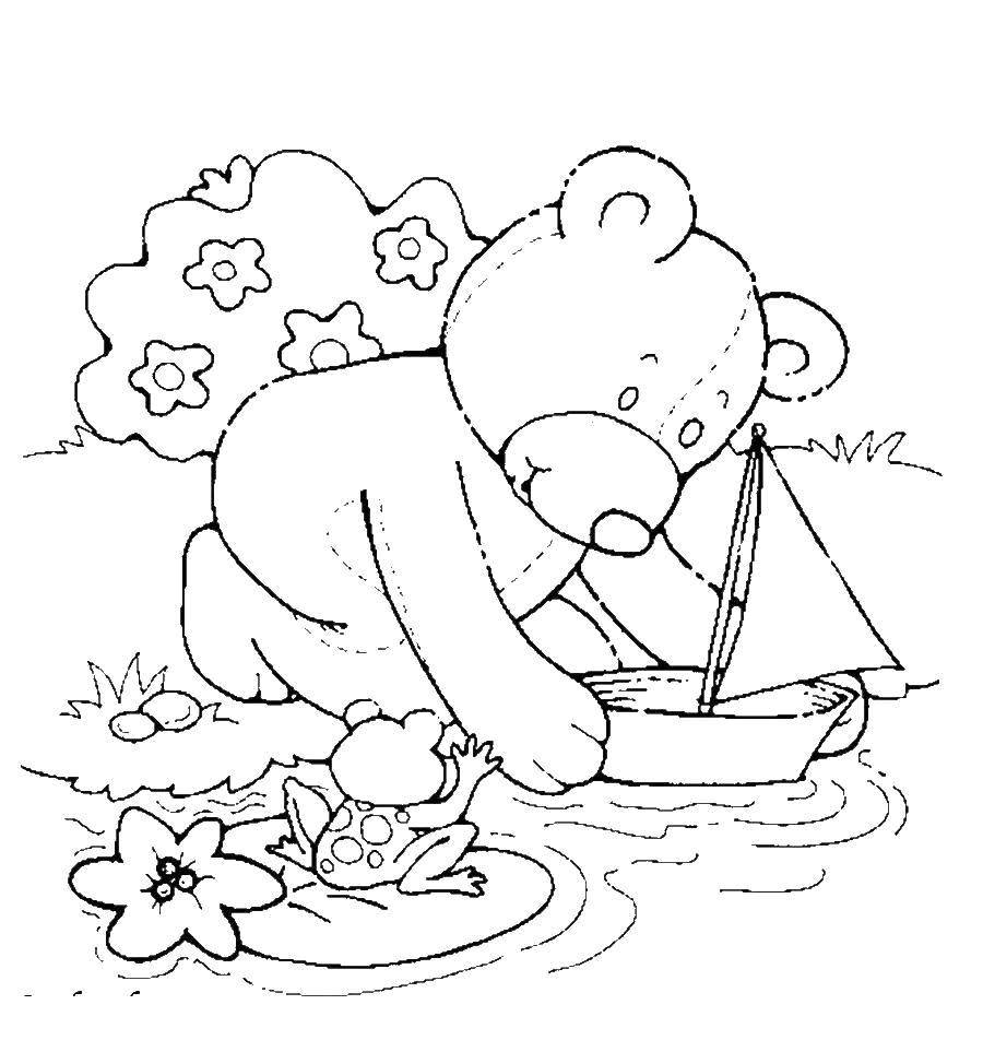 Раскраска Игрушка Медведь для детей (игрушка, медведь)