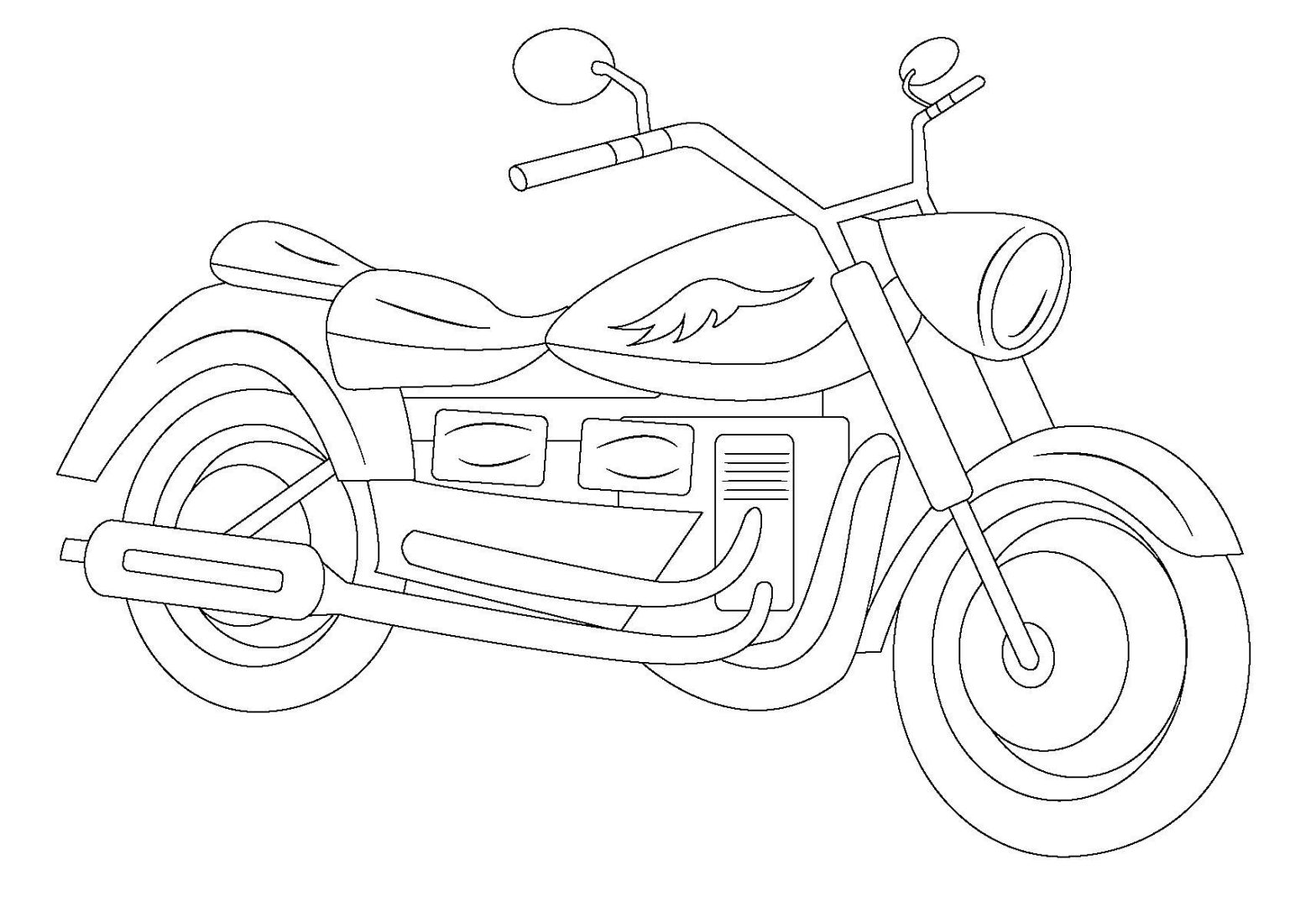 Раскраска мотоцикла Харлей Дэвидсон Спорт для мальчиков (Спорт, мотоцикл)