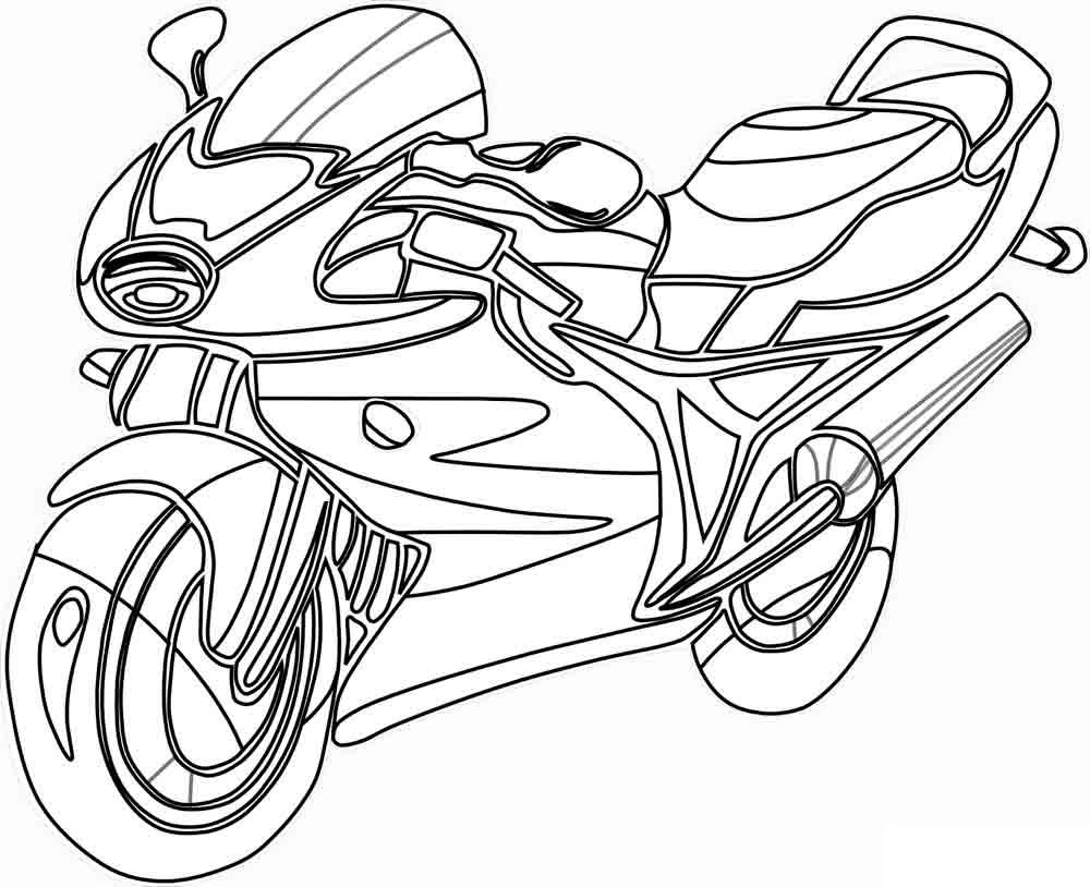 Раскраска мотоцикла Kawasaki для мальчиков (мотоцикл, kawasaki)