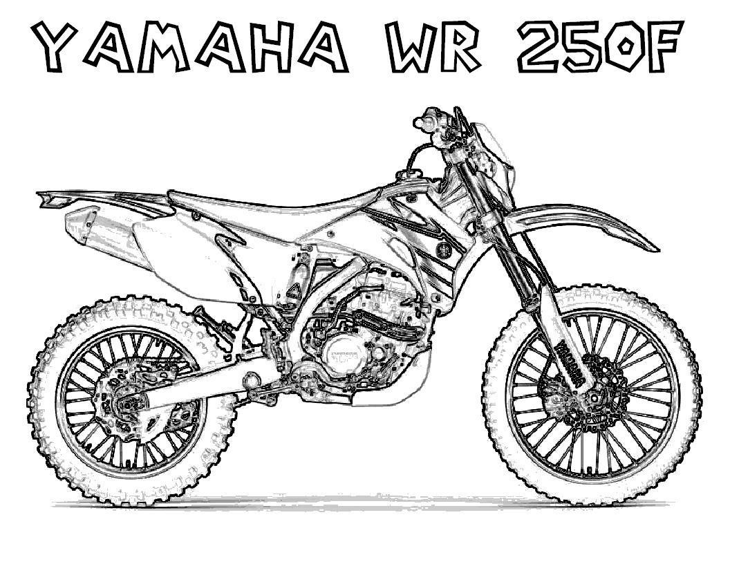 Раскраска мотоцикла Ямаха для мальчиков (мотоцикл, Ямаха)