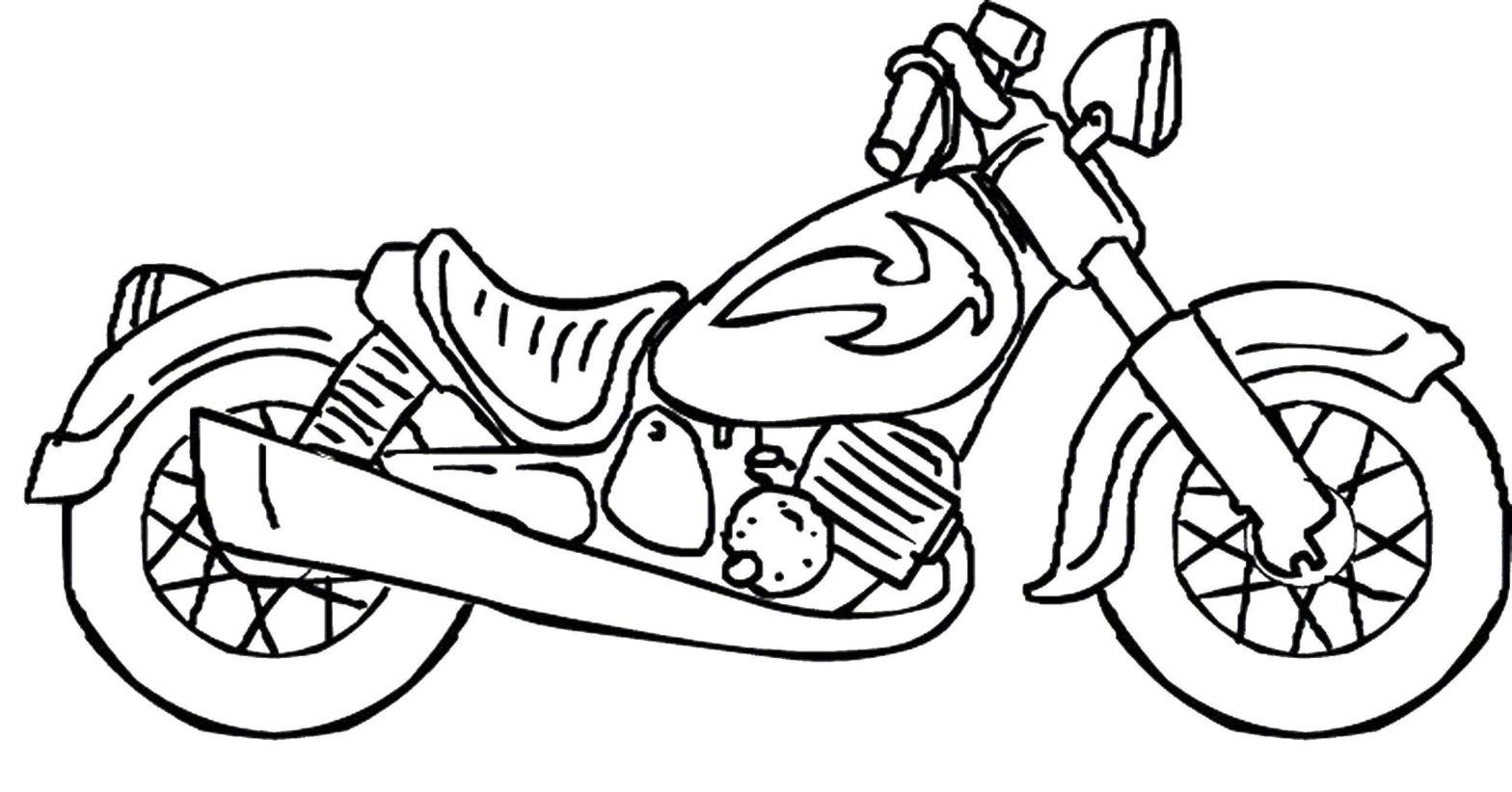 Раскраски для мальчиков с изображениями мотоциклов разных моделей и марок