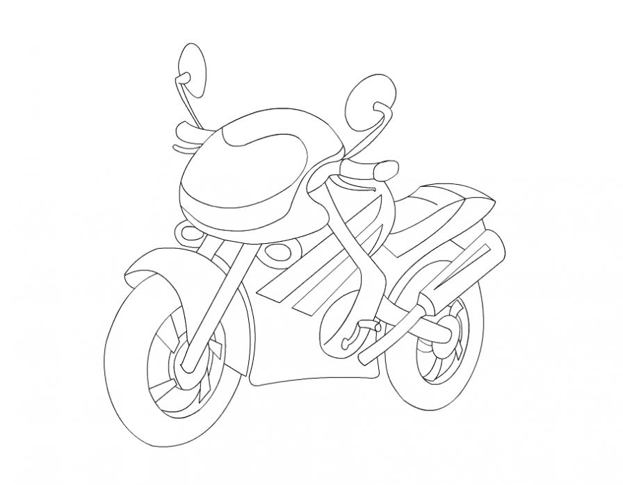 Раскраска мотоцикла для мальчиков