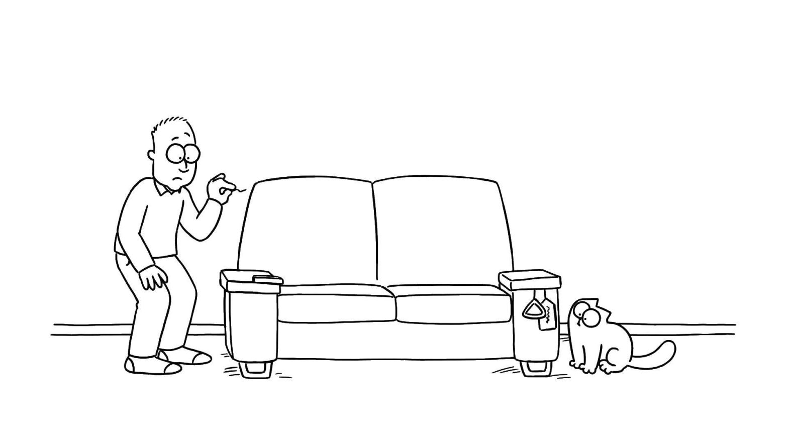 Раскраска кота Саймона мультфильма для детей