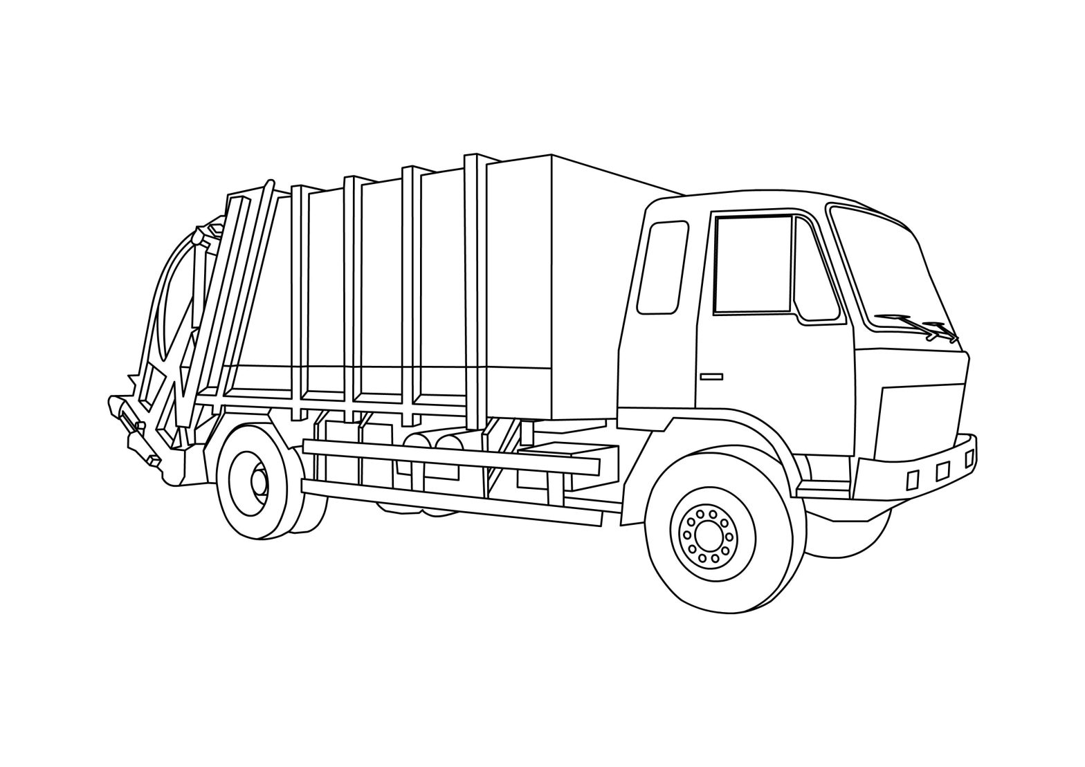 Раскраски для мальчиков: Мусоровоз, грузовик (грузовик)