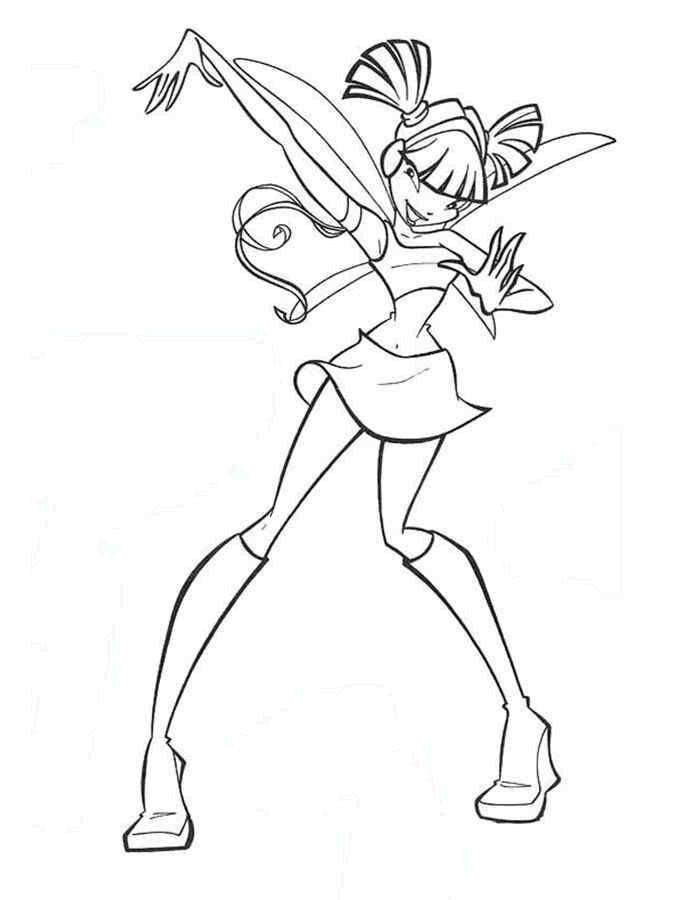 Раскраска Винкс Муза для девочек (Винкс, Муза)
