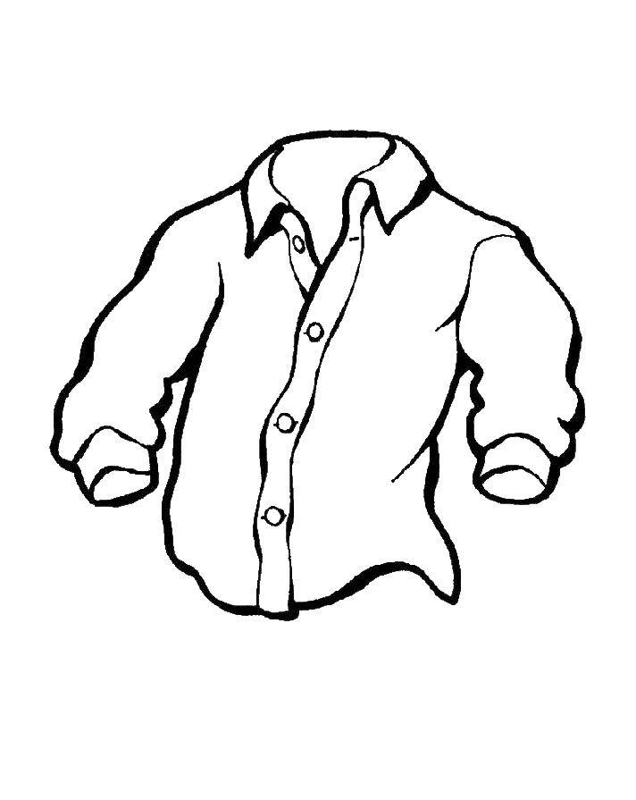 Раскраска мужской рубашки для детей (мужская, рубашка)