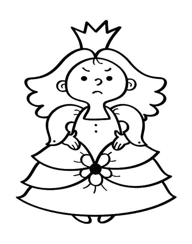 Раскраска Принцессы в платье для малышей (платье)