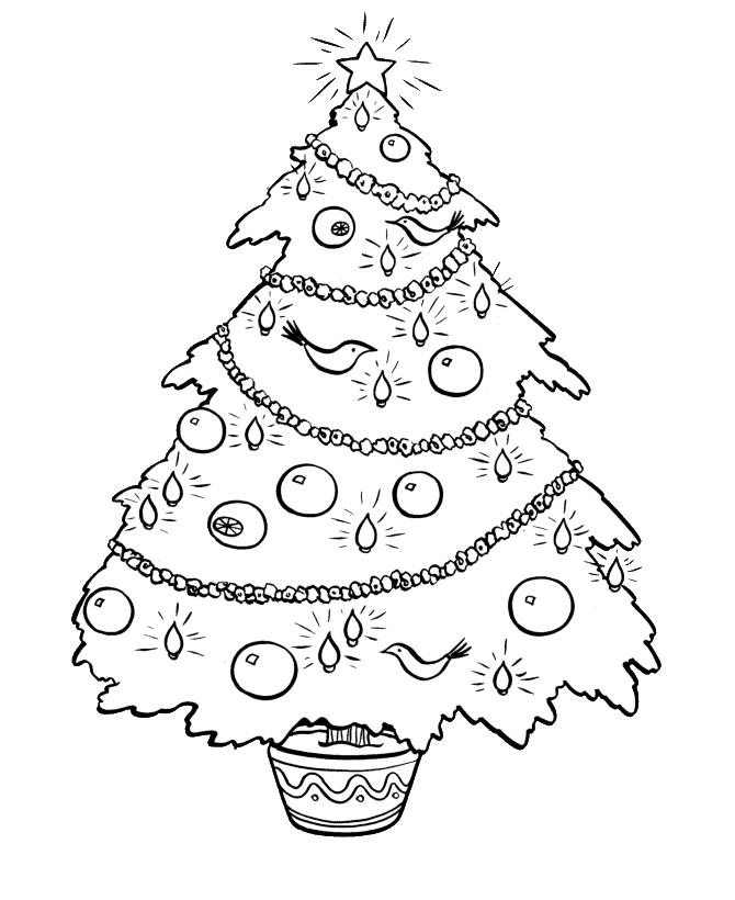 Раскраска Новогодняя елка: сказочная зима и зимние праздники (елка, зима)