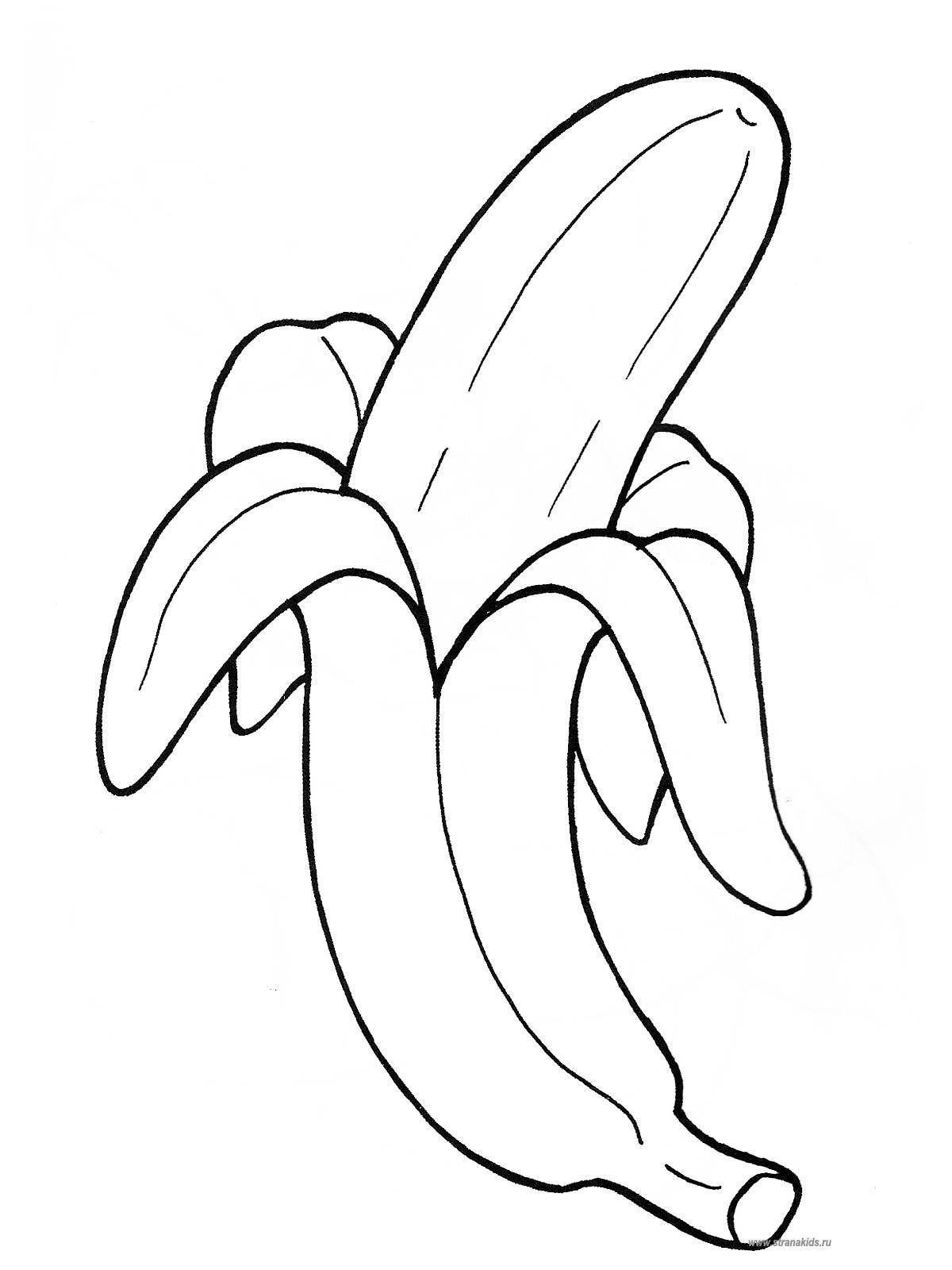 Раскраска бананов (банан, малыши, цвета)