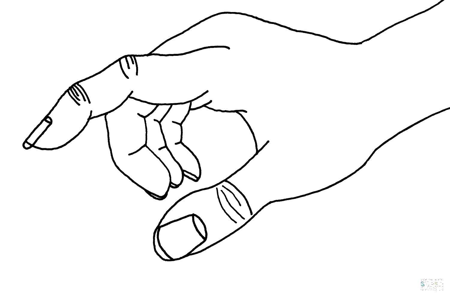Контур руки и ладошки для вырезания пальцы, ногти, ладонь - раскраска развития мелкой моторики (контур, ладонь, вырезание, пальцы, ногти)