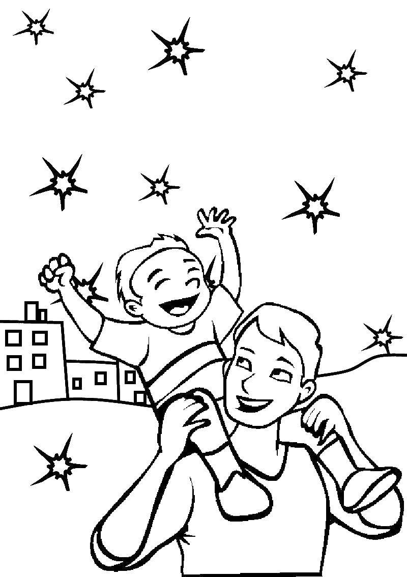 Раскраска на тему Семья для детей: с родителями и детьми (дети)