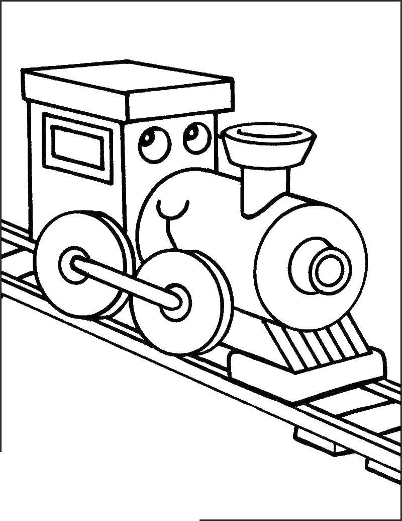 Раскраска поезда паровоза для детей (паровоз, поезд)