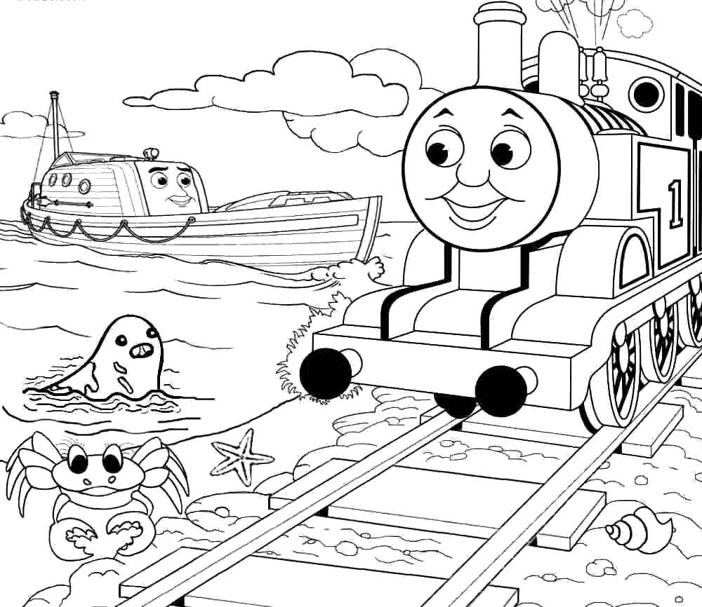 Раскраска поезда Паровозик, Томас для детей (поезд, Паровозик, Томас, развивающие)