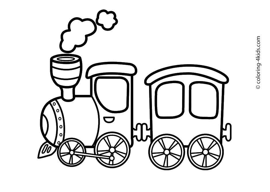 Раскраска паровозик для малышей (малышам, паровозик)