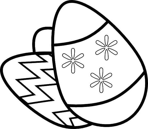 Раскрашенные пасхальные яйца на белом фоне (яйца, праздник)