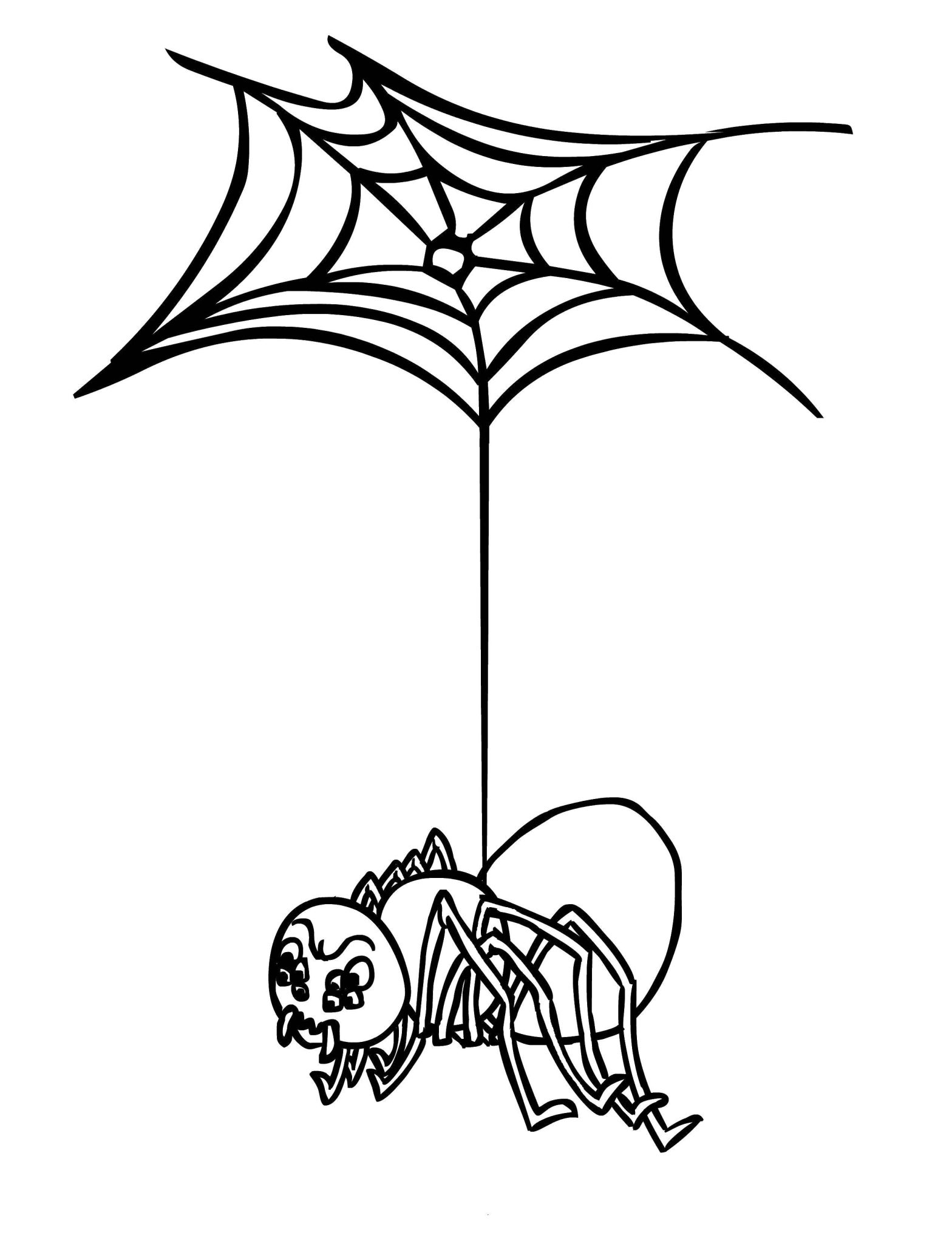 Раскраска паука на фоне паутинки (развивающие)