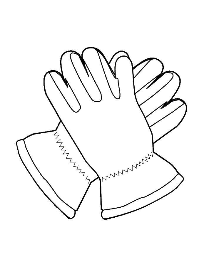 Раскраска зимней одежды и аксессуаров для детей (одежда, перчатки)