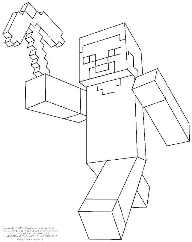 Раскраска с персонажами Майнкрафт для детей (майнкрафт, персонажи, игры)