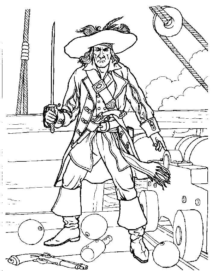 Раскраска пиратов на корабле, абордаж (абордаж)