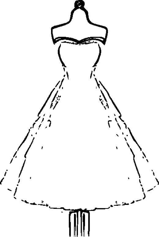Раскраска платья для девочек (платья, платье)
