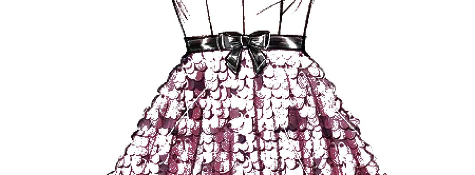 Раскраска бального платья для девочек