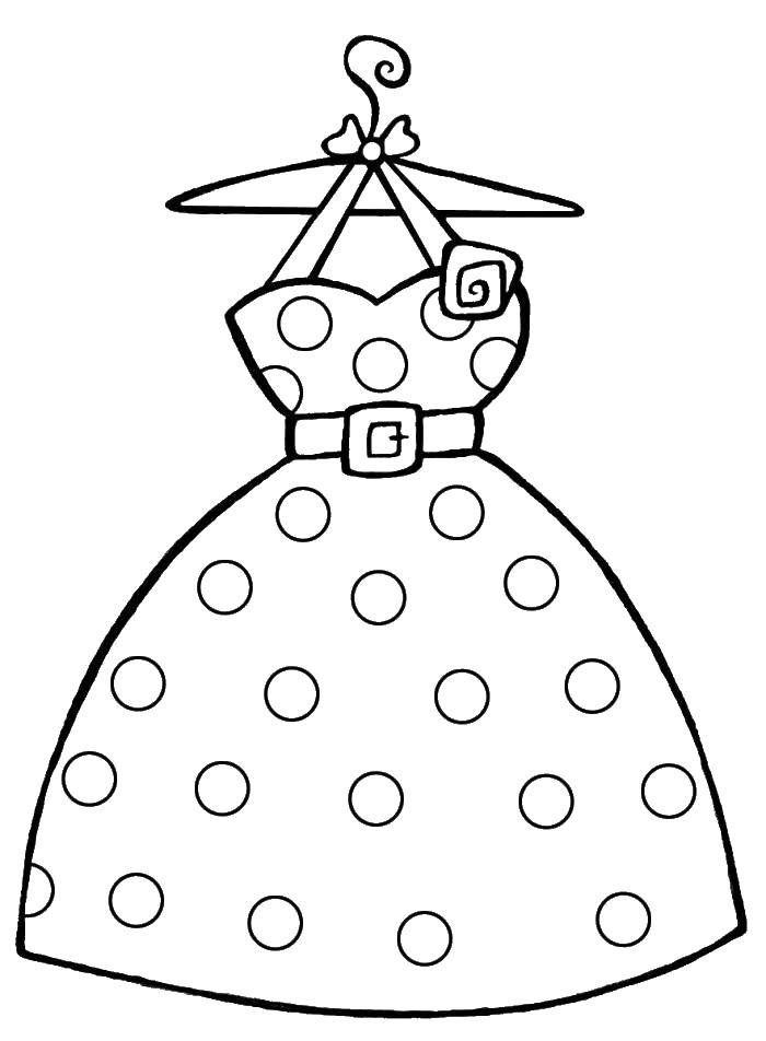 Раскраска Платье в горошек - развивающая игра для девочек (платье, горошек, игра)