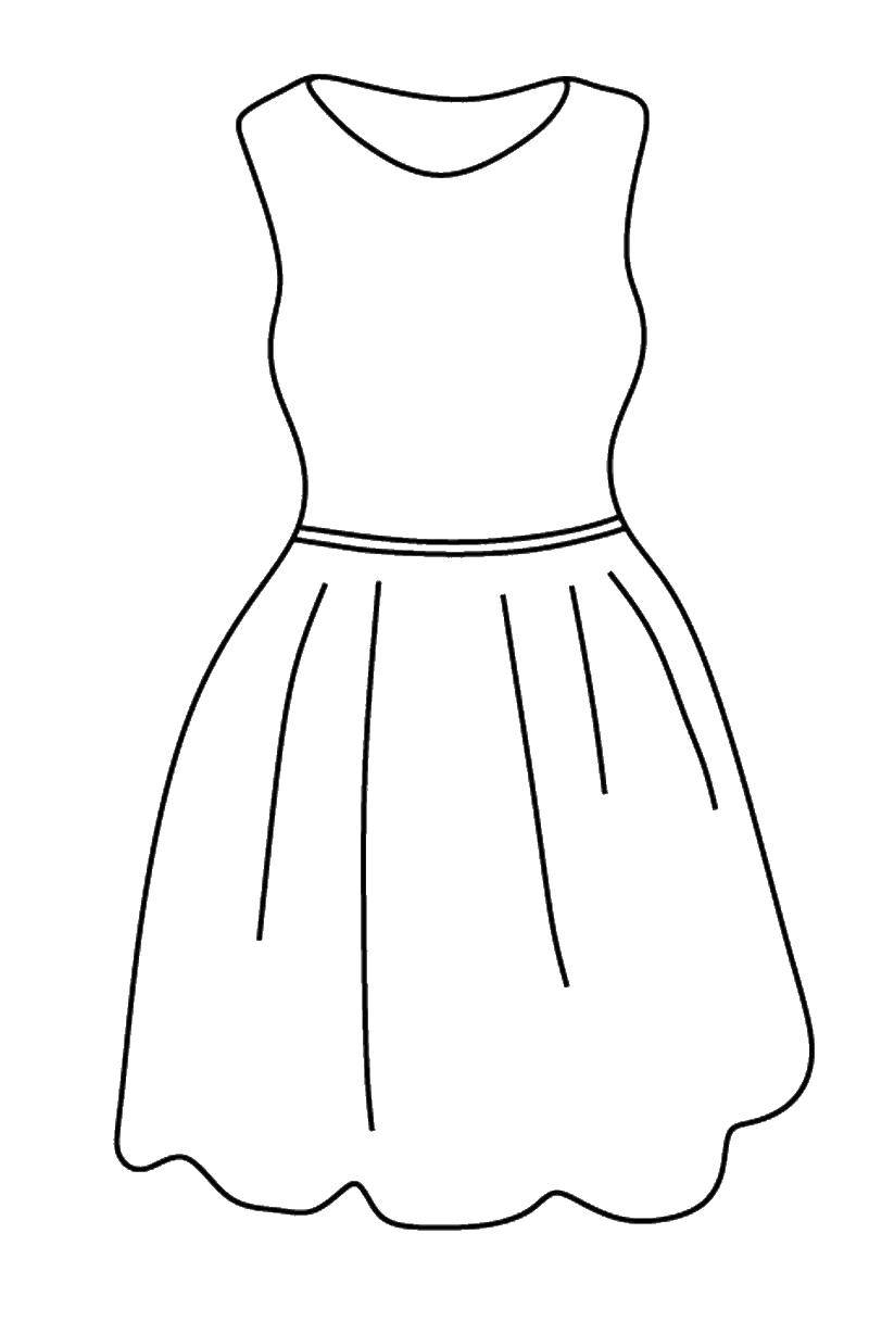 Раскраска модного женского платья для девочек (модные, платья)