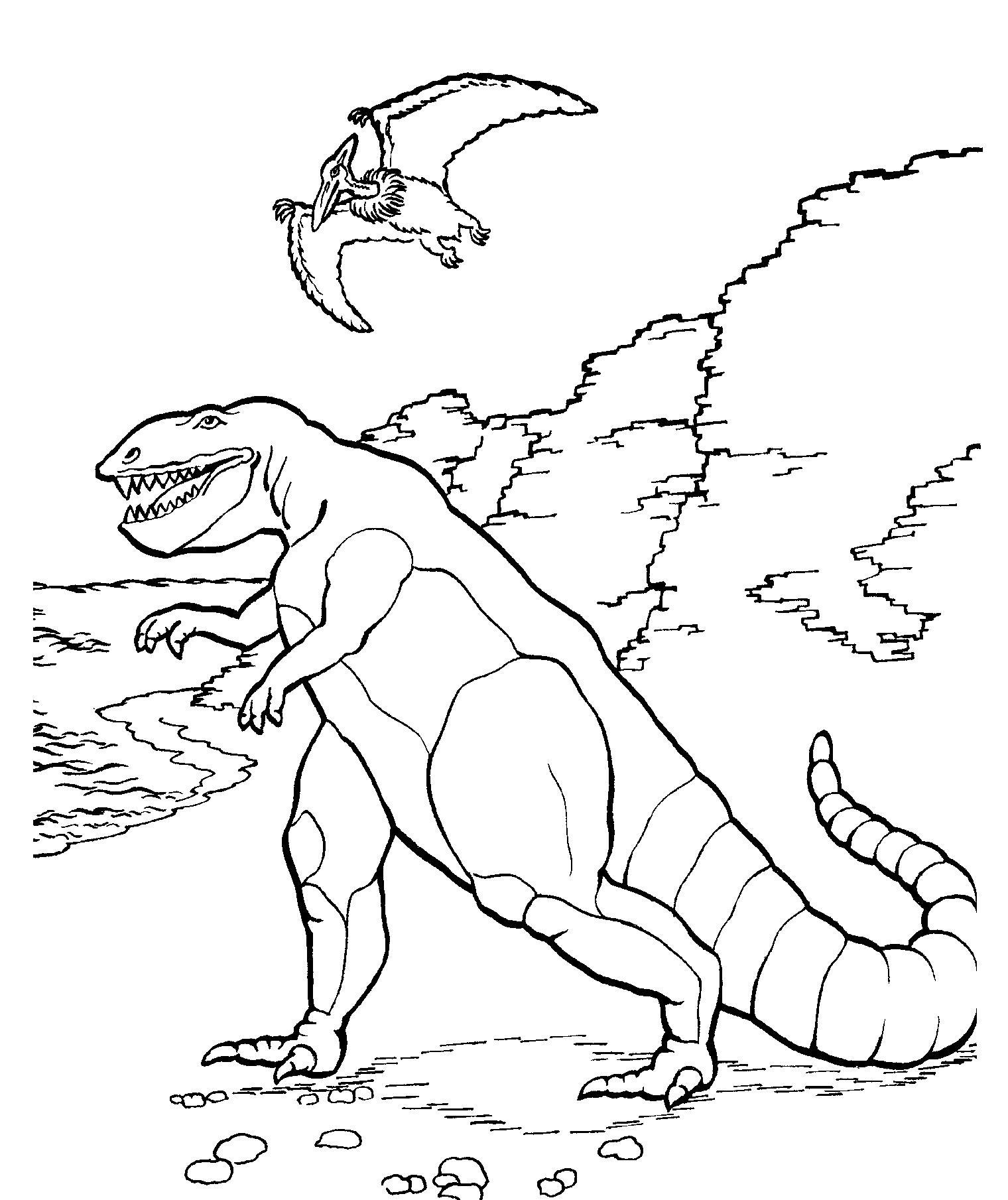 Раскраска Плотоядные динозавры для мальчиков (развивающее, плотоядные)