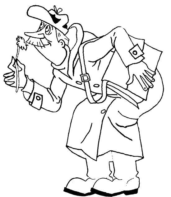 Раскраска с персонажами мультфильма Простоквашино (простоквашино, персонажи)