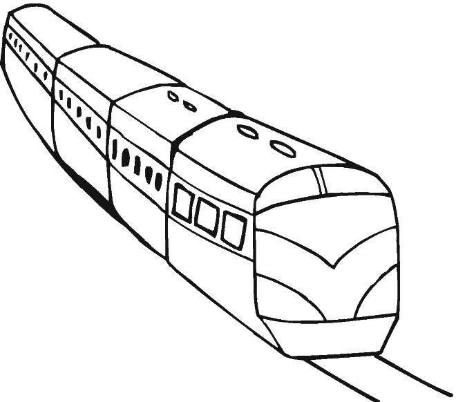 Раскраска поезда на рельсах