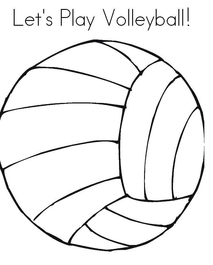 Раскраска волейбол Спорт для детей (волейбол, мяч)