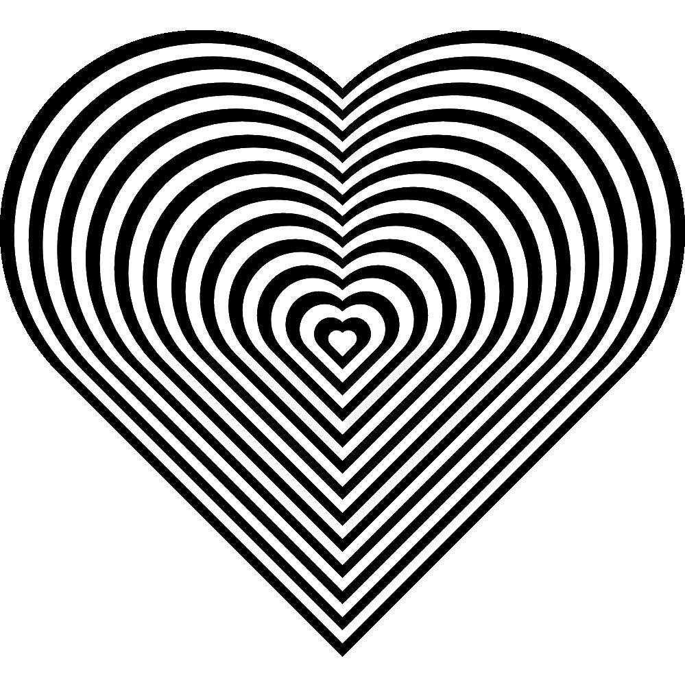 Раскраска Сердечки сердце форма для детей (форма)