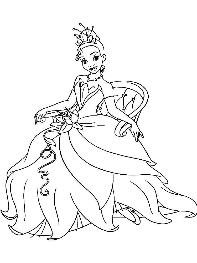 Раскраска Принцессы и лягушки для девочек (Принцесса, лягушка, девочки)