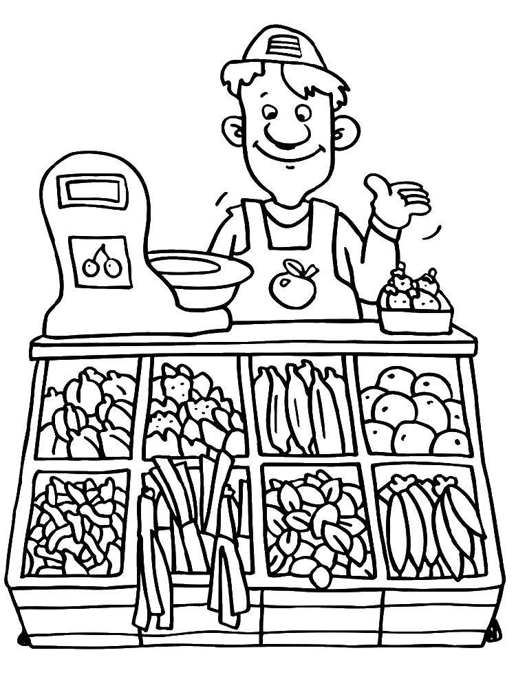 Раскраска продуктов питания магазин для детей (магазин)