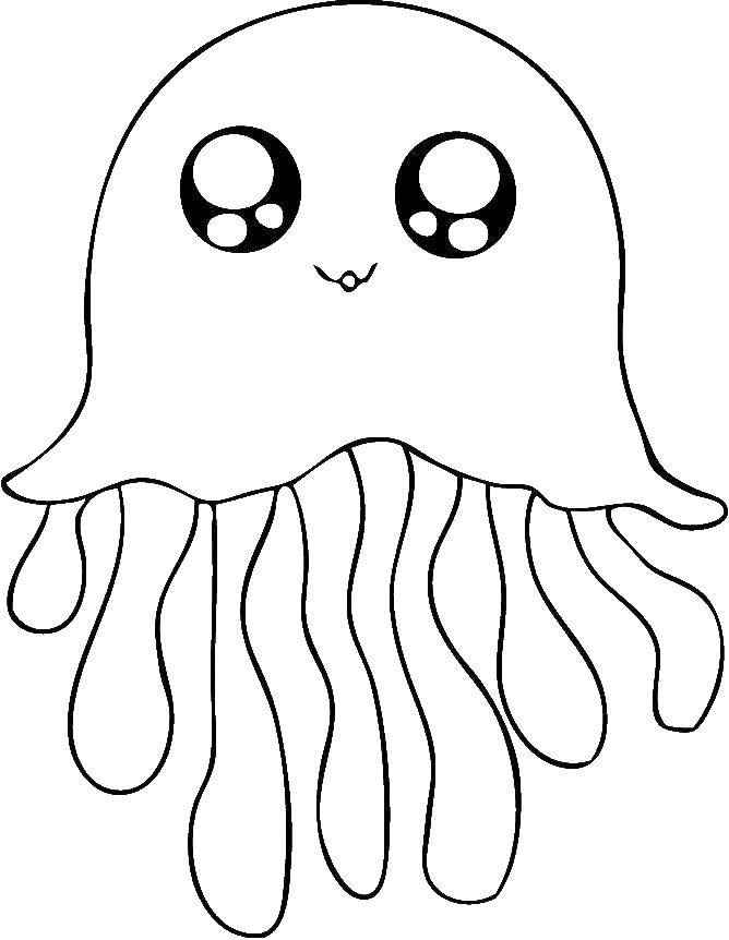 Раскраска медузы и других морских обитателей (медуза)