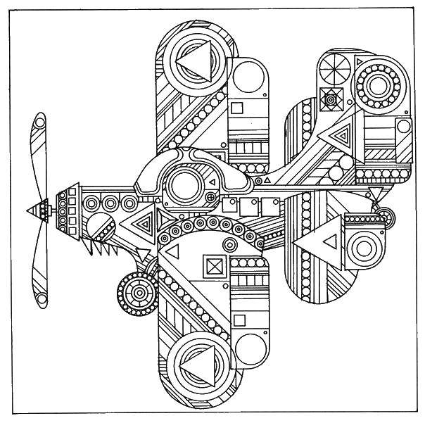 Раскраска с узорами и фигурами для антистресса