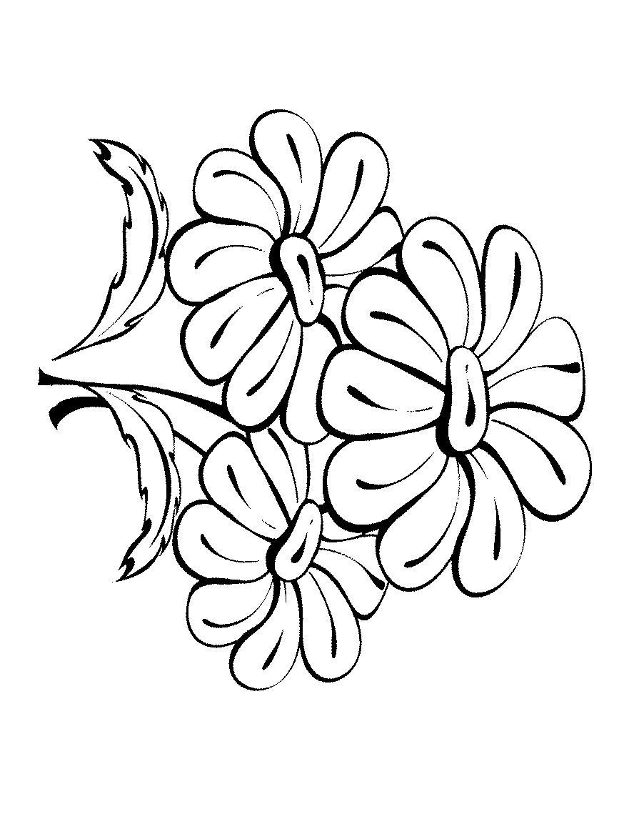 Раскраска ромашки для детей (цветок, ромашка)