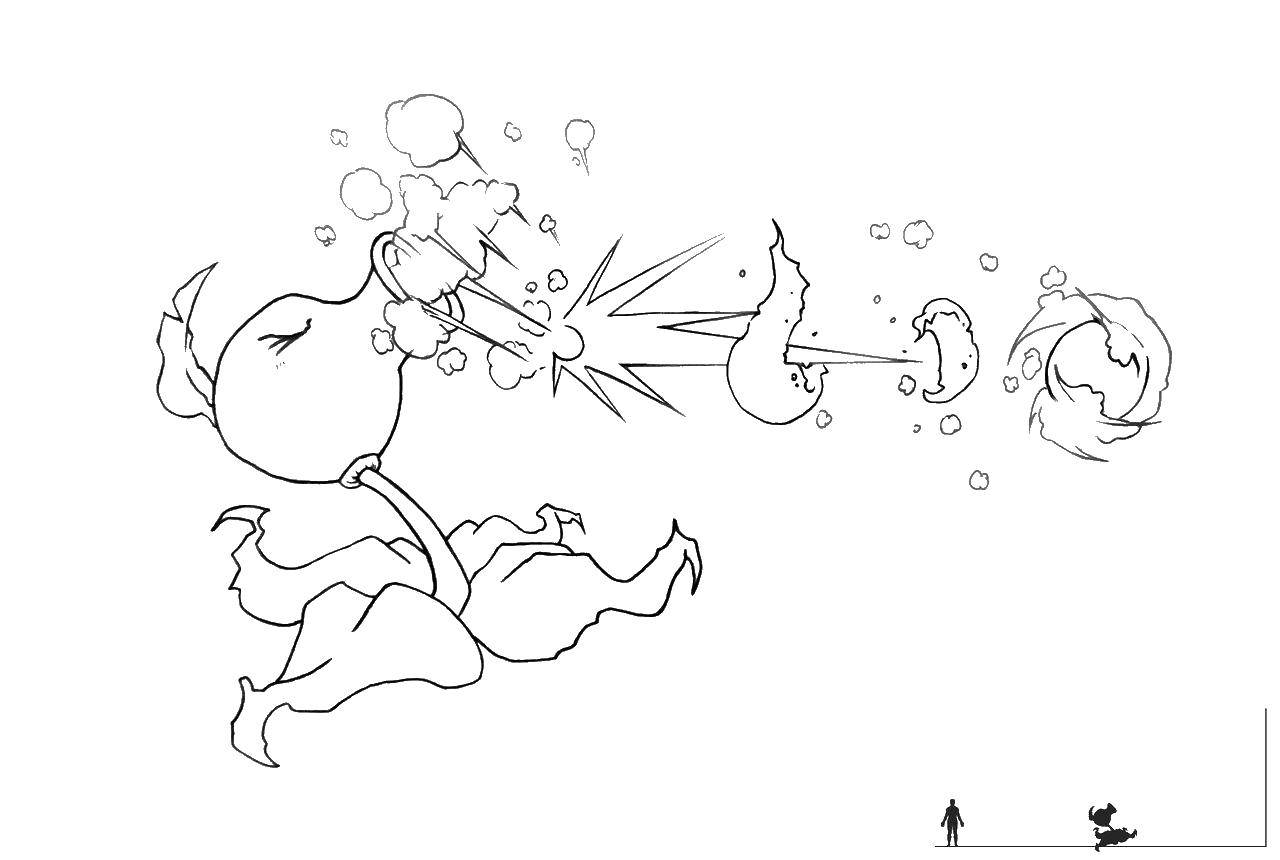 Раскраска забавных персонажей мультфильма Зомби против растений (игры, растения, зомби)