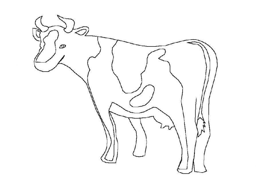 Раскраска домашнего животного корова для девочек (корова)