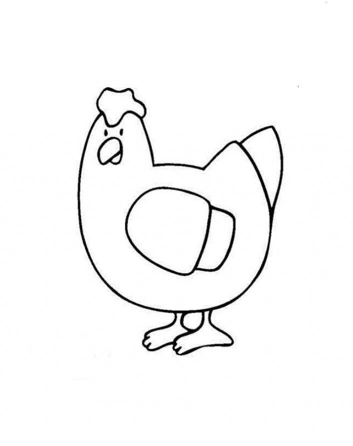 Раскраска домашней курицы для детей (курица)