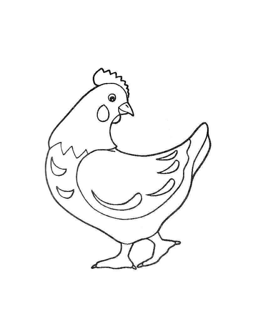 Раскраска Курицы для детей (Курица)