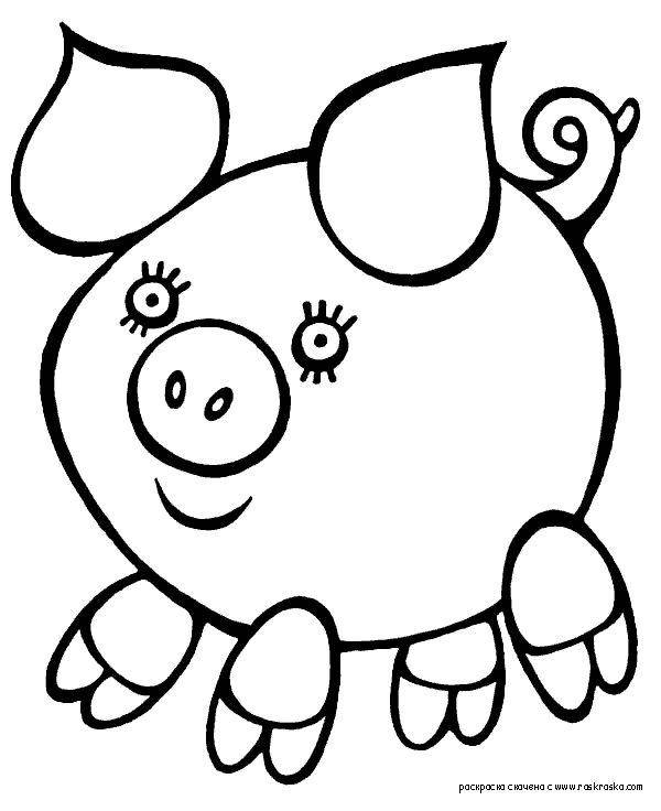 Раскраска домашних животных Свинья и поросенок для детей (свинья, поросенок)