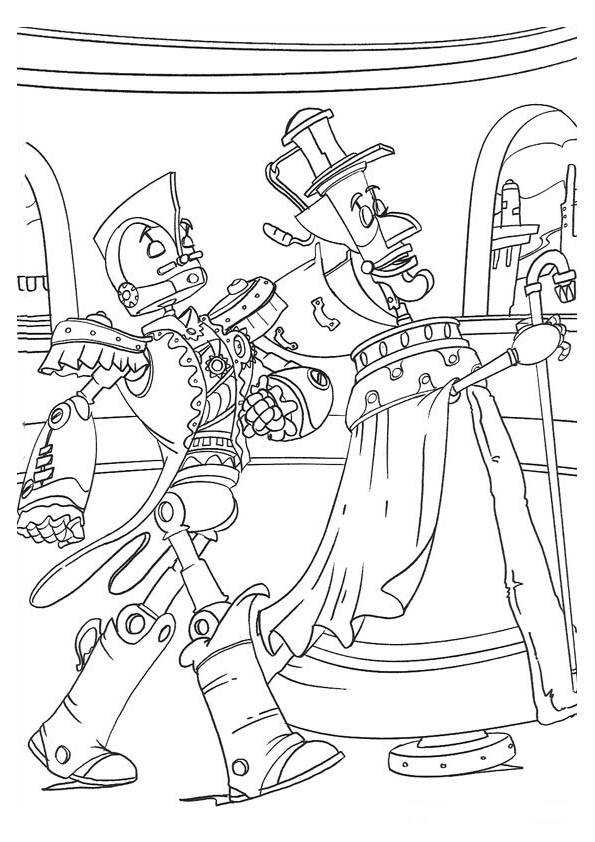 Раскраски с роботами король и генерал (король, генерал)