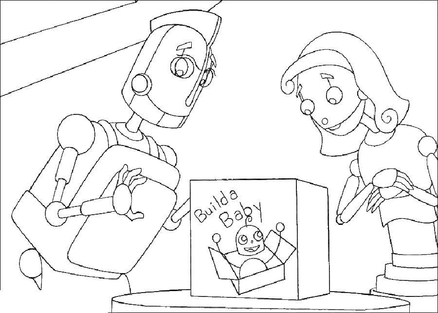 Раскраска роботы для детей (праздники)