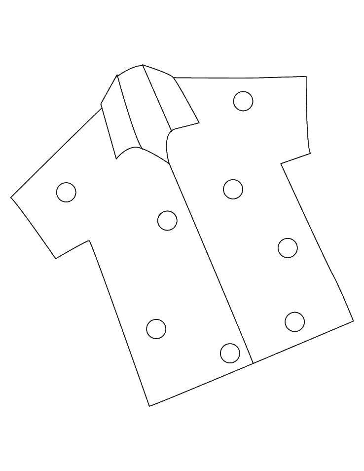 Раскраска одежда рубашка в полоску и горошек с воротником для девочек (рубашка, горошек, воротник)