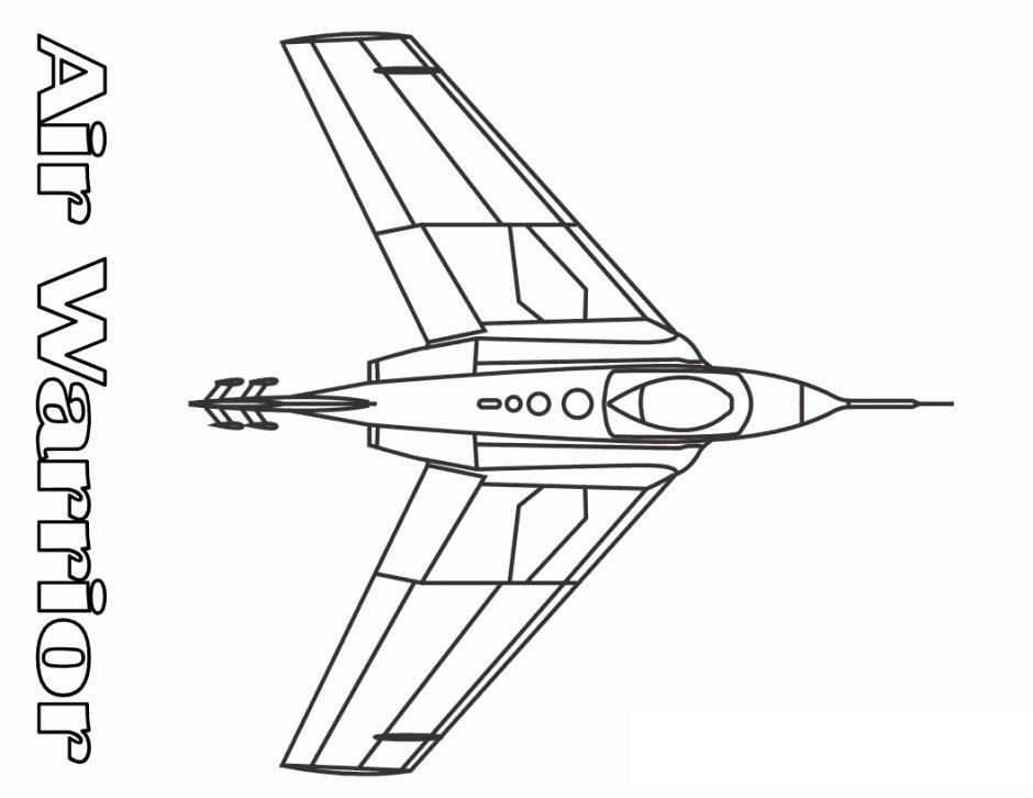 Раскраска самолета истребителя воздушного воина для мальчиков (самолет, истребитель, воздушный, воин)