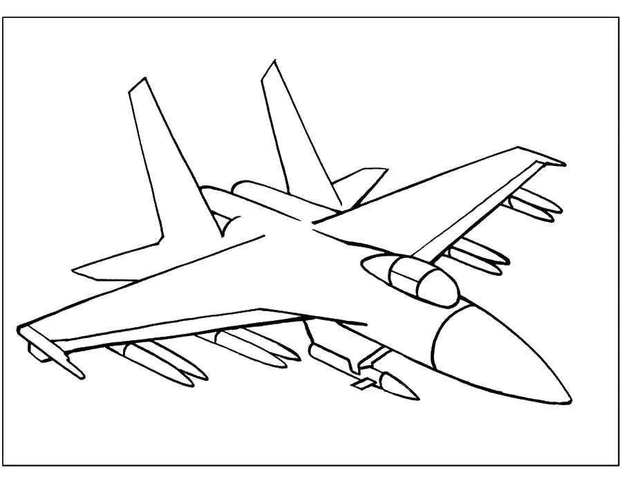 Раскраска транспорта самолет для детей (самолет)