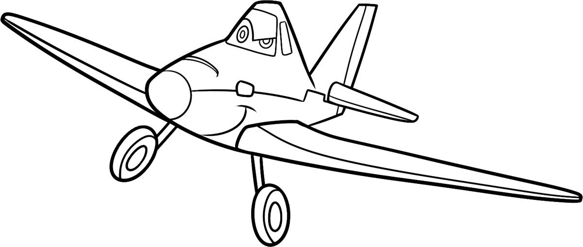Раскраски Самолеты Дисней - Дасти. Изображение маленького самолета, который готовится к полету (самолеты, дасти)